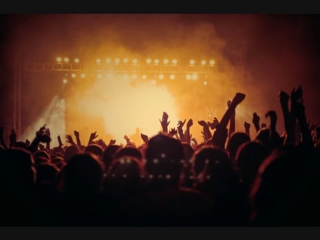Country music concert crowd at a Las Vegas residency theater
