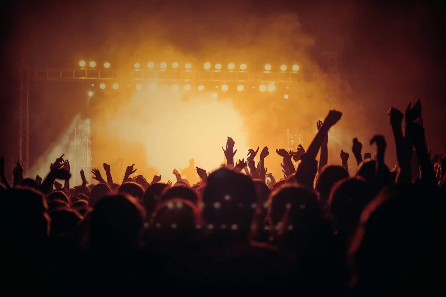 Country music concert crowd at a Las Vegas residency theater